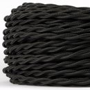 Textilkabel Stoffkabel schwarz 3-adrig 3x0,75 gedreht...
