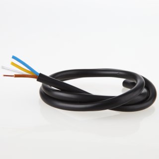 PVC-Lampenkabel Elektro-Kabel Stromkabel schwarz 3-adrig 3Gx0,75mm² mit integriertem Stahlseil als Zugentlastung