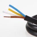 PVC-Lampenkabel Elektro-Kabel Stromkabel Rundkabel schwarz 3-adrig, 3Gx0,75mm² mit integriertem Stahlseil als Zugentlastung