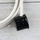 Textilkabel Anschlussleitung Zuleitung 2-5m kiesel mit Schutzkontakt-Winkelstecker