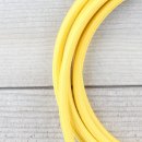 Textilkabel Anschlussleitung Zuleitung 2-5m gelb mit Schutzkontakt-Winkelstecker
