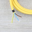Textilkabel Anschlussleitung Zuleitung 2-5m gelb mit Schutzkontakt-Winkelstecker