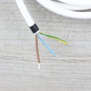 Textilkabel Anschlussleitung Zuleitung 2-5m weiss mit Schutzkontakt-Winkelstecker