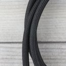 Textilkabel Anschlussleitung Zuleitung 2-5m schwarz mit Schutzkontakt-Winkelstecker