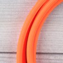 Textilkabel Anschlussleitung Zuleitung 2-5m neon orange mit Schutzkontakt-Winkelstecker