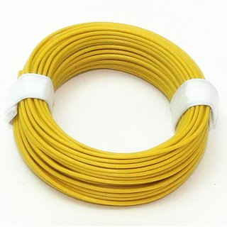 10 Meter Schaltlitzen Kabel gelb 1-adrig 1x0,14mm²