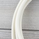Textilkabel Anschlussleitung Zuleitung 2-5m elfenbein mit Schutzkontakt-Winkelstecker