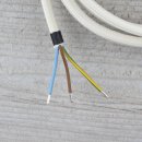 Textilkabel Anschlussleitung Zuleitung 2-5m elfenbein mit Schutzkontakt-Winkelstecker