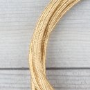 Textilkabel Lampenpendel 1-5m gold mit E27 Fassung Kunststoff schwarz