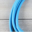 Textilkabel Blau mit E27 Lampenfassung Glattmantel Kunststoff weiß 1-5m