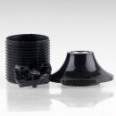 E27 Lampenfassung Thermoplast/Kunststoff schwarz mit Dach und Gewindemantel 250V/4A