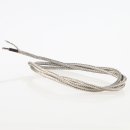 Niedervolt Koax-Kabel TEC-Geflecht Lampenkabel Innenleiter 1x0,50 mm² CU-verzinnt Silikon schwarz ummantelt