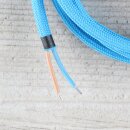 Textilkabel Blau E14 Lampenfassung mit Glattmantel Kunststoff schwarz