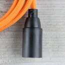 Textilkabel Orange E14 Lampenfassung mit Glattmantel...