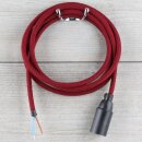 Textilkabel Bordeaux Rot E14 Lampenfassung mit...
