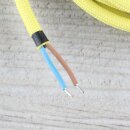 Textilkabel Gelb E14 Lampenfassung mit Glattmantel Kunststoff schwarz