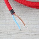 Textilkabel Rot E14 Lampenfassung mit Glattmantel Kunststoff schwarz