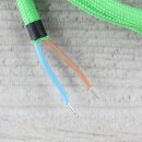 Textilkabel Kiwi-Grün E14 Lampenfassung mit Glattmantel Kunststoff weiß