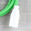 Textilkabel Lampenpendel 1-5m kiwi-grün mit E14 Fassung Kunststoff weiß