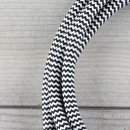 Textilkabel Lampenpendel 1-5m schwarz weiß Zick-Zack mit E14 Fassung Kunststoff weiß