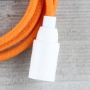 Textilkabel Lampenpendel 1-5m orange mit E14 Fassung Kunststoff weiß