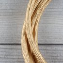 Textilkabel Lampenpendel 1-5m gold mit E14 Fassung Kunststoff weiß