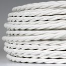 Textilkabel Stoffkabel weiss 3-adrig 3x0,75 gedreht...