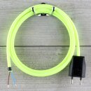 Textilkabel Neon-Gelb 2-adrig mit Euro-Flachstecker...