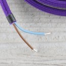 Textilkabel Anschlussleitung Zuleitung 1-5m violett mit Euro-Flachstecker