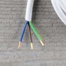 2 m Netzkabel Anschlusskabel 3x0,75mm² weiß mit Schutzkontakt-Stecker