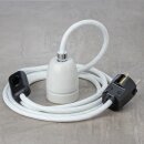 Textilkabel Weiß mit E27 Porzellanfassung...