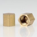 Lampen 6-Kant Knopf M10x1 Innengewinde 12x12 mm Messing roh