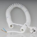Spiralkabel Wendelleitung mit Schutzkontakt-Stecker weiß 3-adrig 3x1,0 mm² dehnbar bis 2,5 Meter