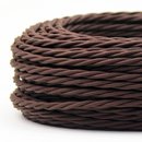 Textilkabel Stoffkabel braun 2-adrig 2x0,75 gedreht...