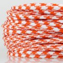 Textilkabel Hahnenkamm Muster Orange weiß 2-adrig...