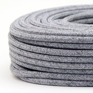 Textilkabel steingrau 2-adrig 2x0,75 Gummischlauchleitung textilummantelt