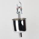 Lampen-Baldachin 62x63mm mit Pendelrohr und Zugentlaster Metall verchromt