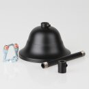 Lampen-Baldachin 90x61mm mit Pendelrohr und Zugentlaster Metall schwarz