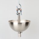 Lampen-Baldachin 50x100mm mit Pendelrohr und Zugentlaster Metall Edelstahl-Optik