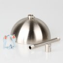 Lampen-Baldachin 50x100mm mit Pendelrohr und Zugentlaster Metall Edelstahl-Optik