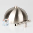 Lampen-Baldachin 120x62mm mit Pendelrohr und Zugentlaster Metall Edelstahl-Optik