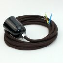 Textilkabel Braun mit E27 Lampenfassung Bakelitoptik...