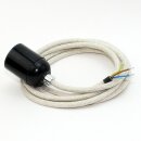 Textilkabel Kiesel mit E27 Lampenfassung Bakelitoptik...