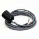 Textilkabel Steingrau mit E27 Lampenfassung Bakelitoptik...