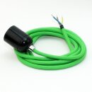 Textilkabel Kiwigrün mit E27 Lampenfassung...