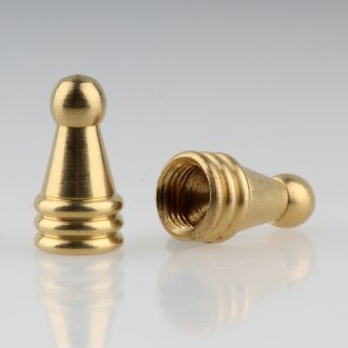 M10x1 Abschlussknopf Zierknopf 13x26mm Messing für Lampen und Leuchtenbau
