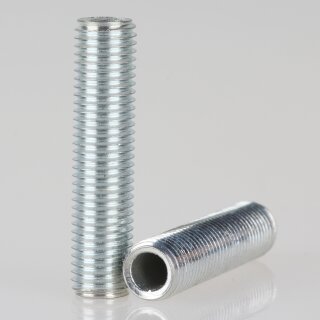 M8x1 Gewinderohr 40mm lang Metall/Eisen verzinkt für Lampen und Leuchtenbau