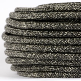 Textilkabel Grau meliert 3-adrig 3x0,75 Schlauchleitung 3G 0,75 H03VV-F textilummantelt