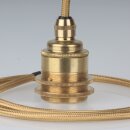 Textilkabel Gold mit E27 Vintage Lampenfassung Messing...