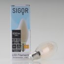 Sigor E14 LED Filament Kerzenlampe matt 5W = (50W) 630lm...